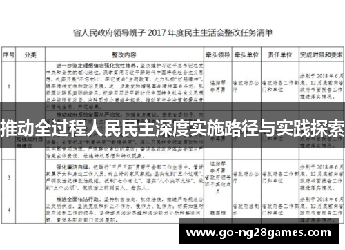 推动全过程人民民主深度实施路径与实践探索
