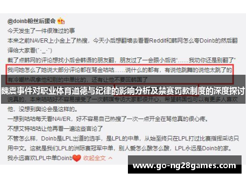 魏震事件对职业体育道德与纪律的影响分析及禁赛罚款制度的深度探讨
